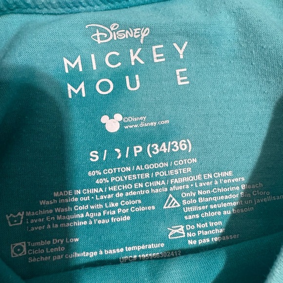 Disney Mickey Mouse Tie Dye Graphic T Shirt Teal Blue Men's Small S Original - Picture 3 of 7